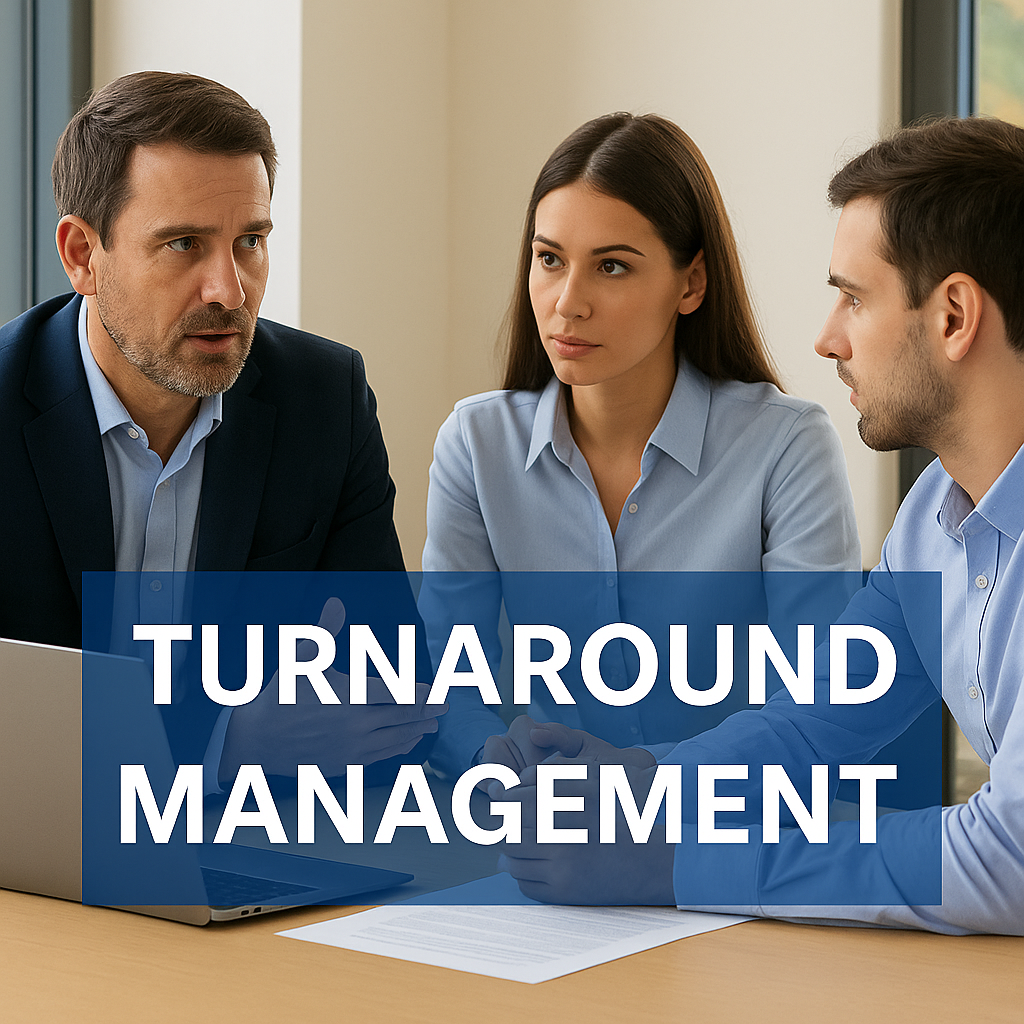 Managementrunde im Restrukturierungsmeeting